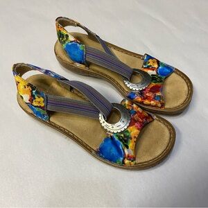Rieker Women’s Regina Sandals Size 6 Floral Colorful Medallion Casual